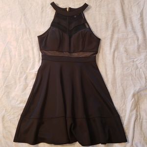 Black illusion cutout dress